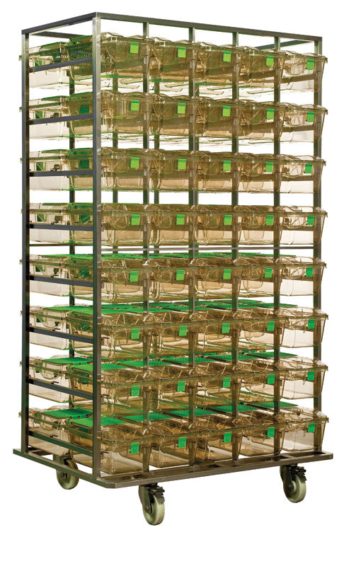 Stainless Steel Double Sided Transport Rack for GM500 Cages with 80 Cage Places