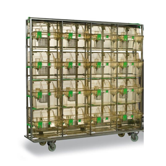 Single Sided Green Line GR1800 Double Decker Rat Cage Rack with 16 Cage Places